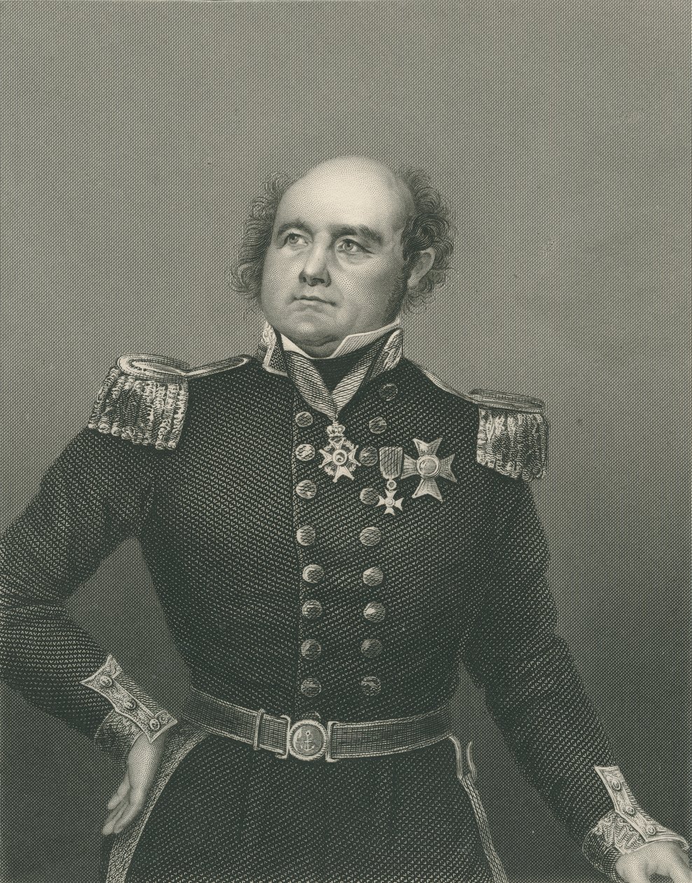 Sir John Franklin, graviert von D.J. Pound nach einem Foto, aus 