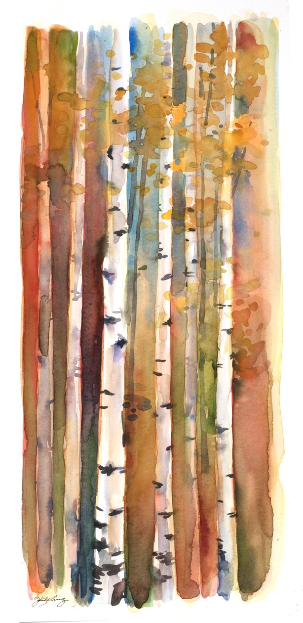 Birken im Herbst, 2013 von John Keeling