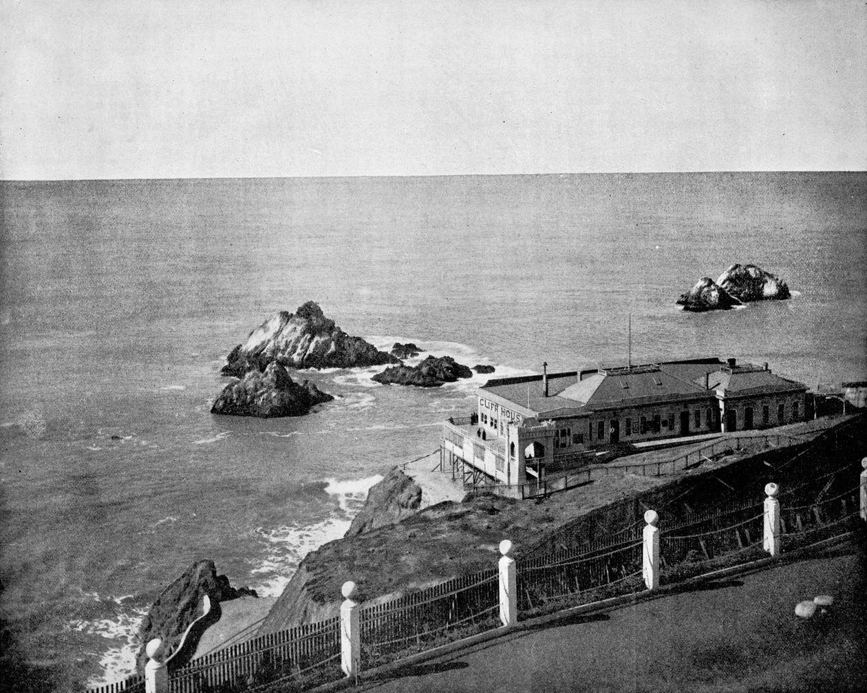 Cliff House und Seal Rocks, Golden Gate, Kalifornien, USA, 1893 von John L. Stoddard
