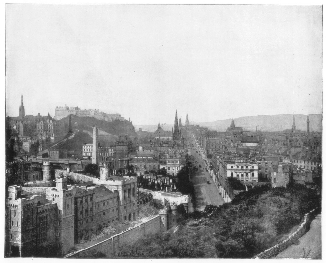 Edinburgh und Scotts Monument, spätes 19. Jahrhundert von John L. Stoddard