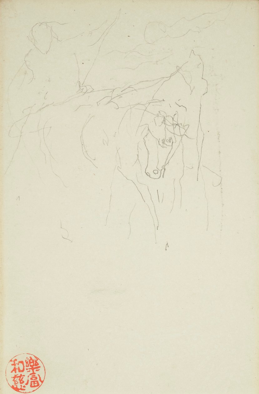 Achilles und Xanthus, aus La Farge-Folios #849 und #860, eine von 42 Zeichnungen von John La Farge