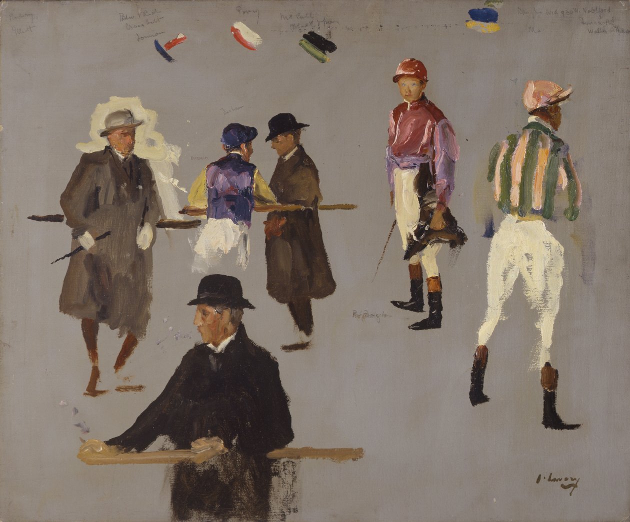 Jockeys und Besitzer in Epsom von John Lavery