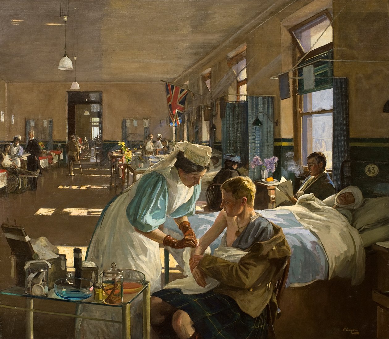 Die ersten Verwundeten im Londoner Krankenhaus, August 1914 von John Lavery