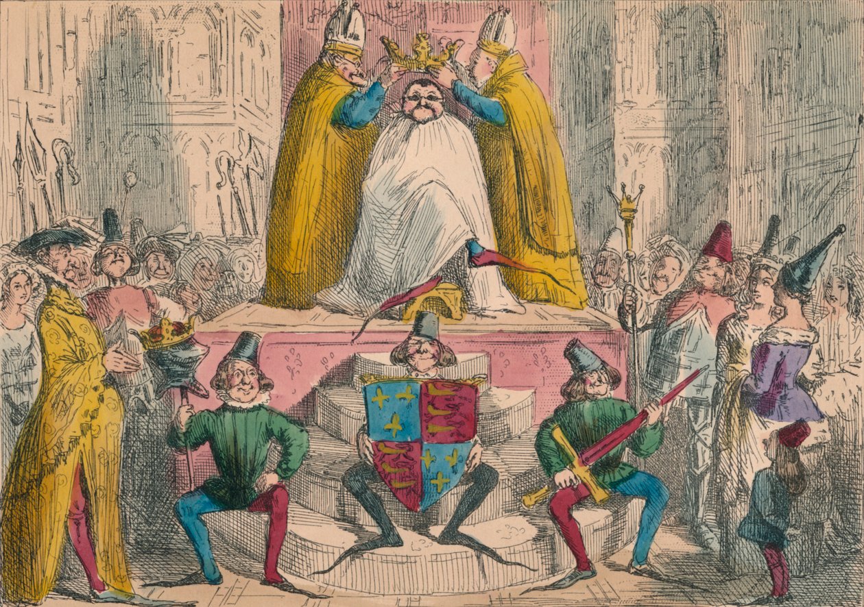 Krönung von Heinrich dem Vierten nach den besten Quellen, 1850 von John Leech