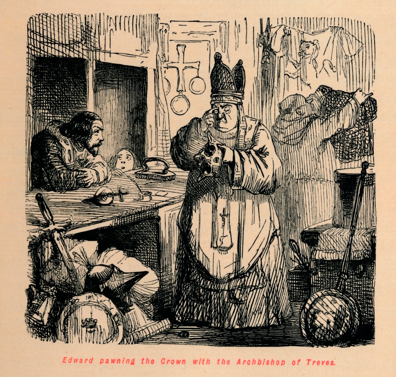 Edward verpfändet die Krone beim Erzbischof von Trier, um 1860, um 1860 von John Leech