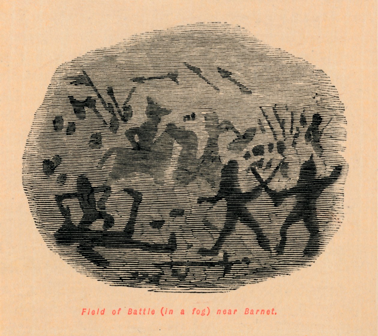 Schlachtfeld im Nebel in der Nähe von Barnet von John Leech
