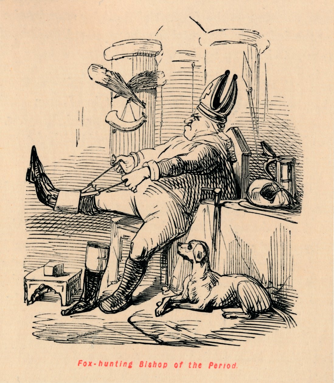 Fuchsjagd Bischof der Zeit, ca. 1860 von John Leech
