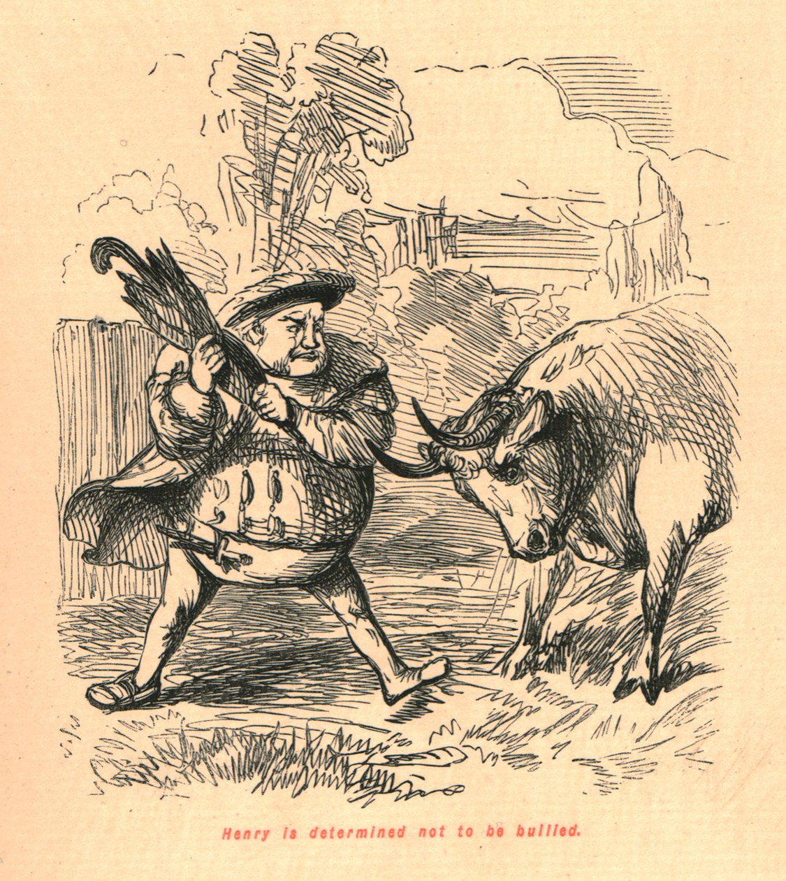 Henry ist entschlossen, sich nicht einschüchtern zu lassen, 1897 von John Leech