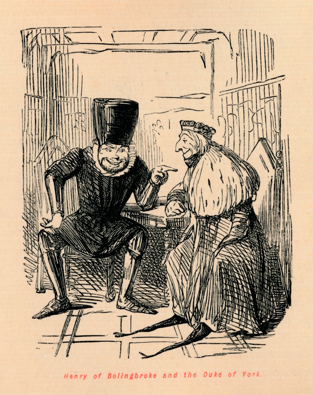 Heinrich von Bolingbroke und der Herzog von York, um 1860 von John Leech