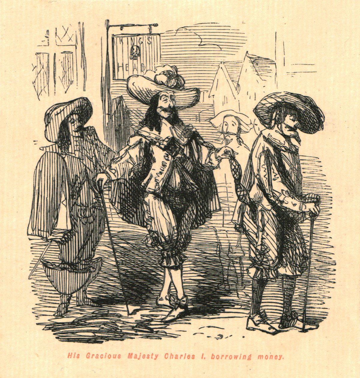 Seine gnädige Majestät Karl I., leiht sich Geld, 1897 von John Leech