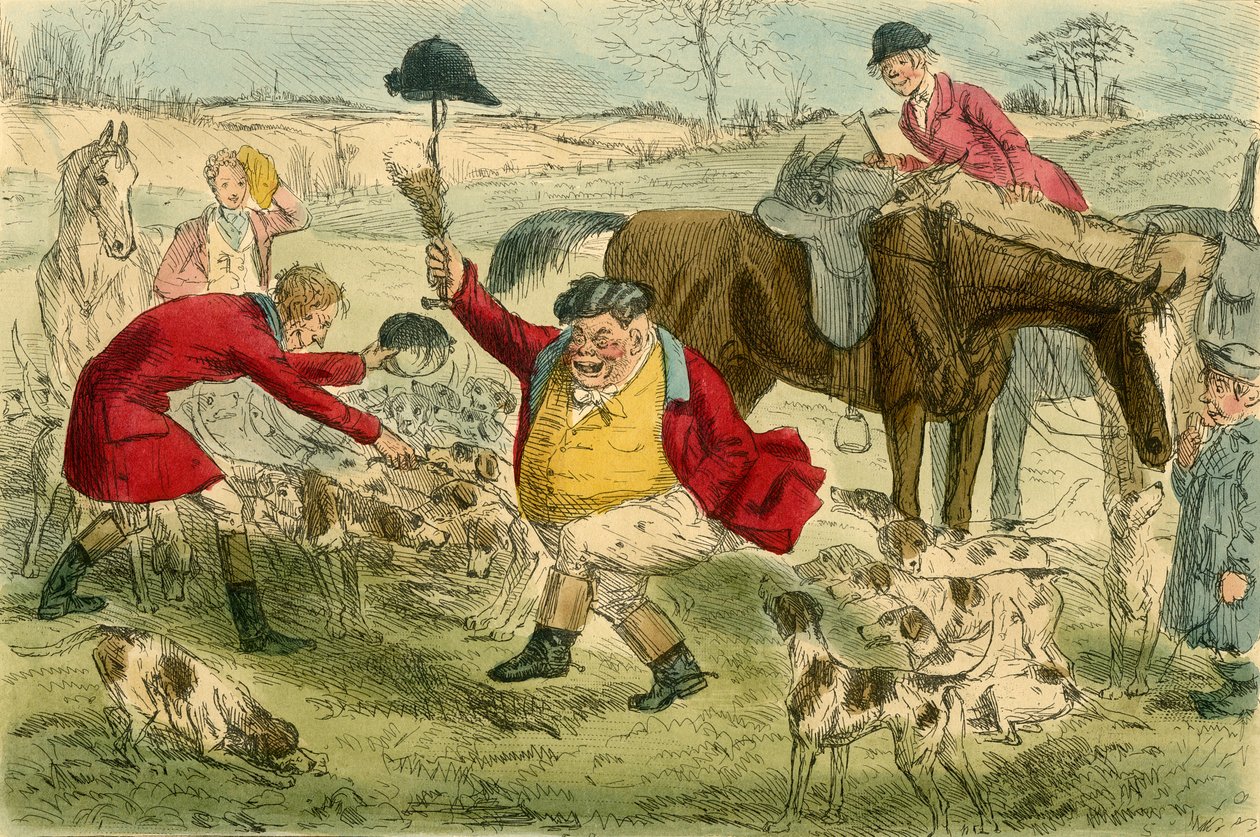Die Jagd, am Tag der Katze & Puddingtopf von John Leech