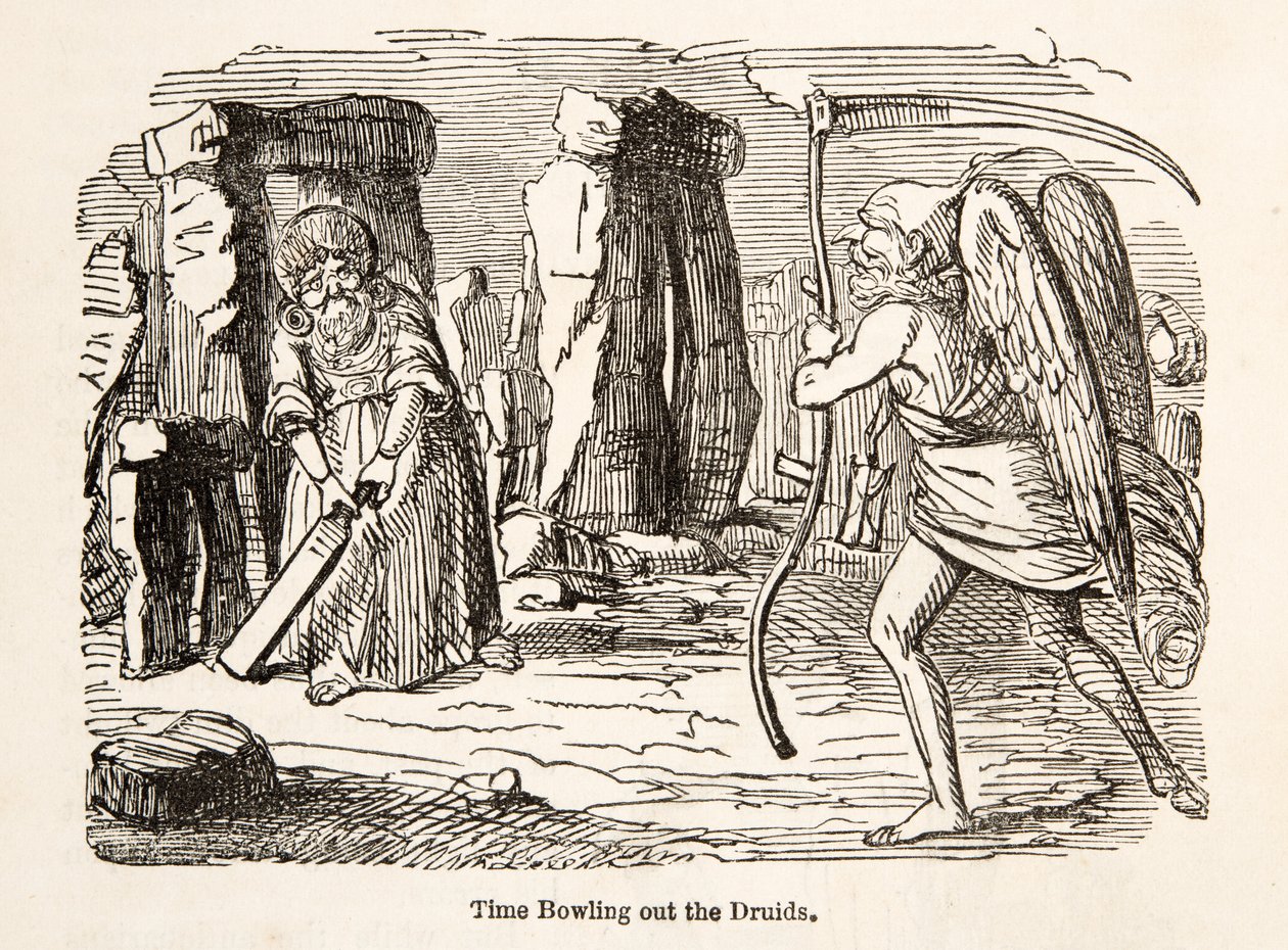 Zeit kegelt die Druiden aus, aus The Comic History of England, veröffentlicht 1864 von John Leech