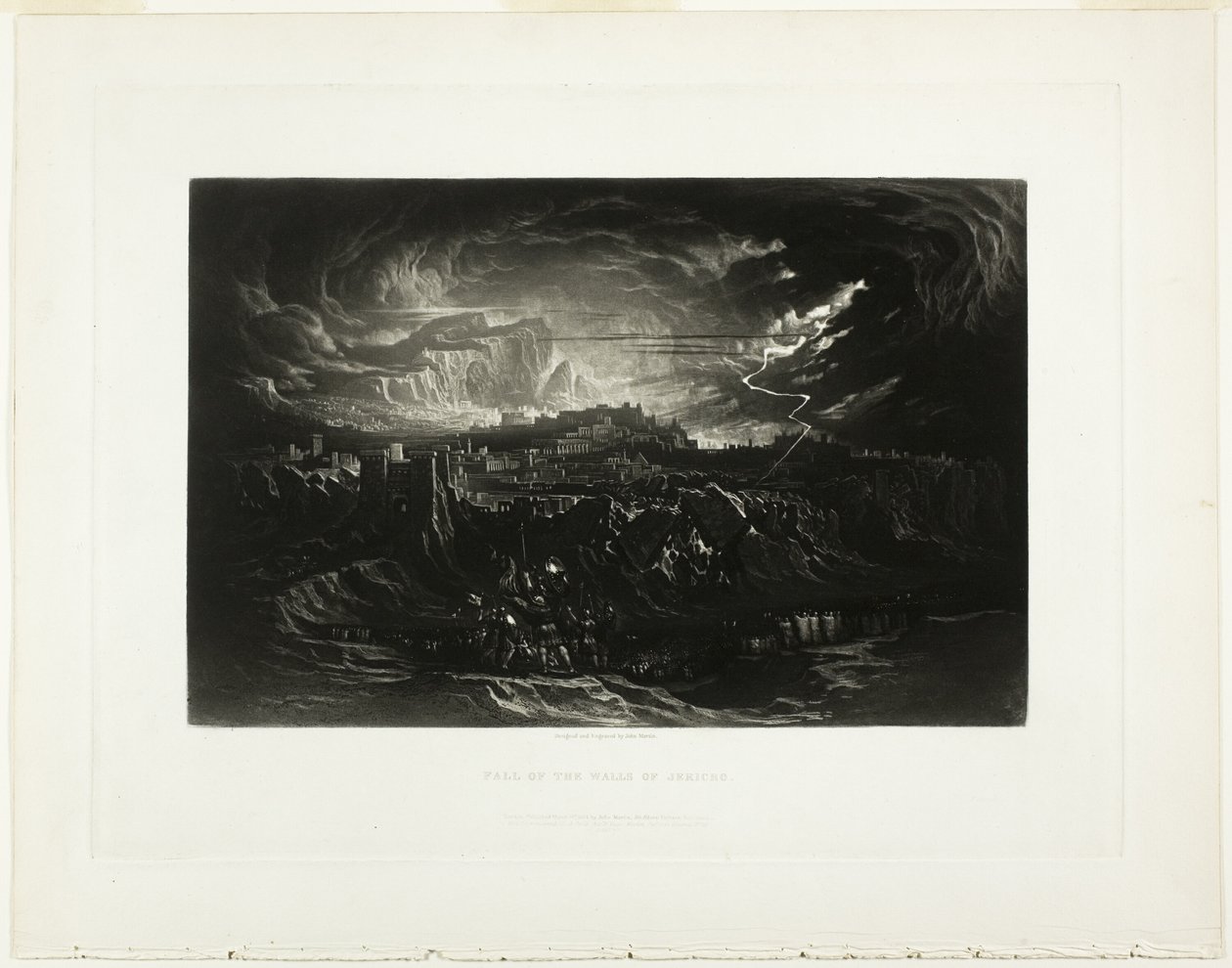 Fall der Mauern von Jericho, aus Illustrationen der Bibel von John Martin