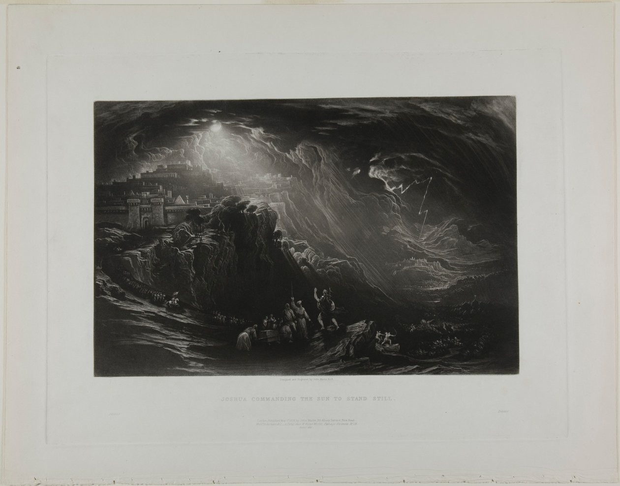 Josua befiehlt der Sonne stillzustehen, aus Illustrationen der Bibel von John Martin