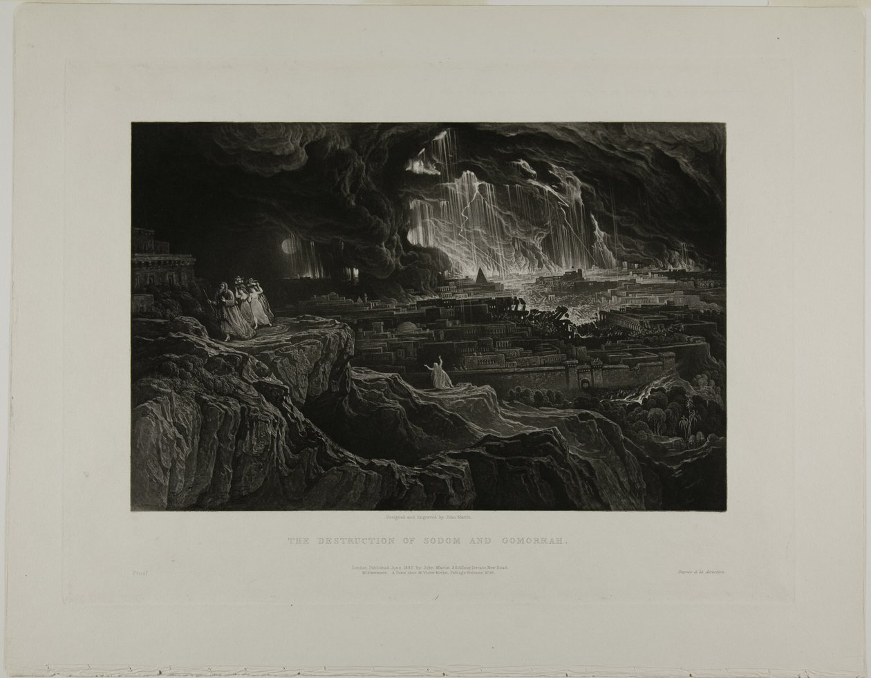 Die Zerstörung von Sodom und Gomorra, aus Illustrationen der Bibel von John Martin