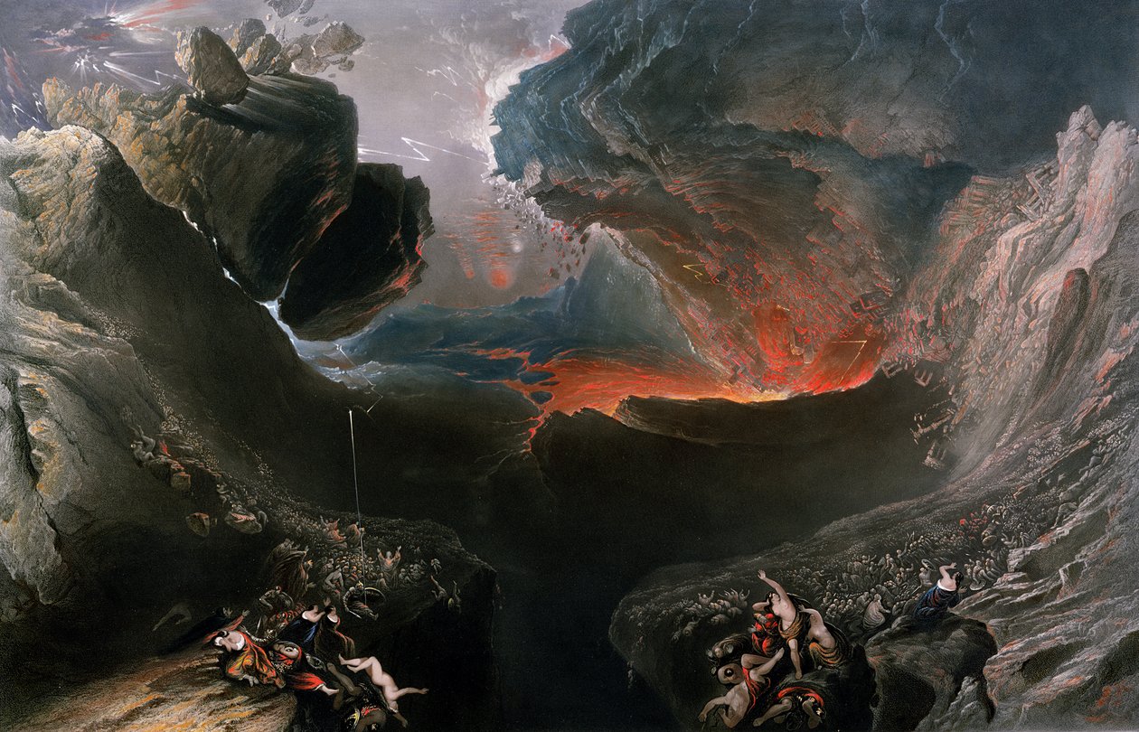 Der große Tag seines Zorns, graviert von Charles Mottram, veröffentlicht von Thomas McLean, London, 1857 von John Martin