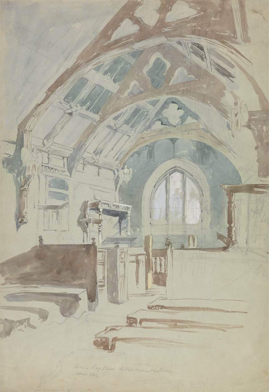 Innenansicht der Rag Chapel, Sir Robert Vaugns Anwesen, Nordwales von John Middleton