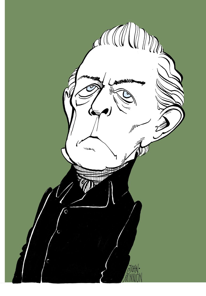 Franz Berwald, Karikatur des schwedischen Komponisten von John Minnion