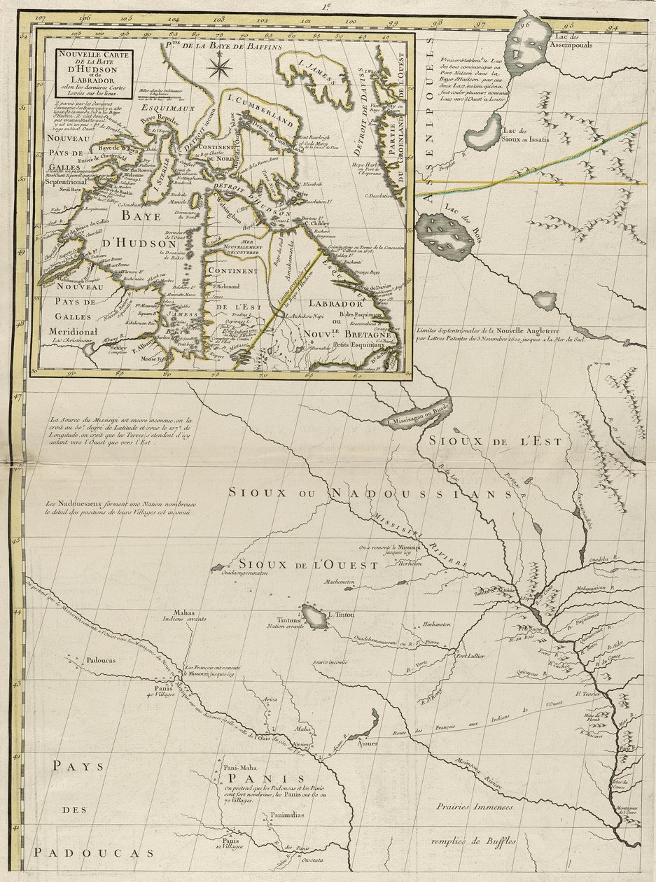 Karte der britischen und französischen Herrschaftsgebiete in Amerika, 1756 von John Mitchell