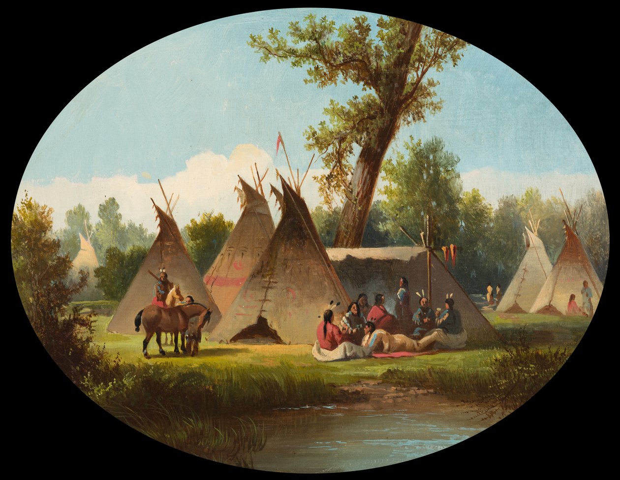 Assiniboin-Lager am oberen Missouri, um 1870 von John Mix Stanley