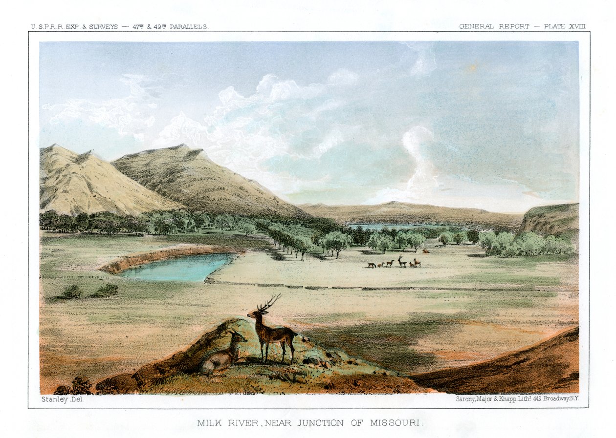 Milk River, in der Nähe der Mündung des Missouri, 1856 von John Mix Stanley