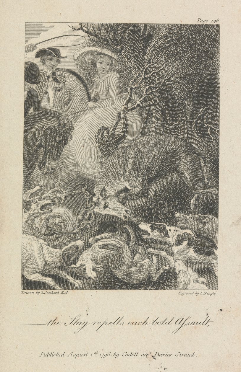 "-der Hirsch wehrt jeden kühnen Angriff ab." von John Neagle