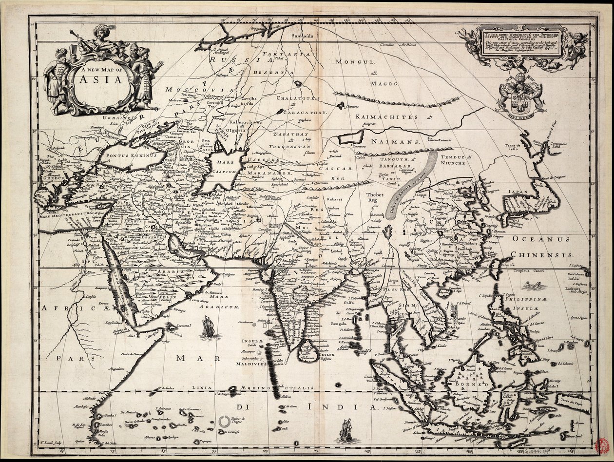 Eine neue Karte von Asien von John Ogilby