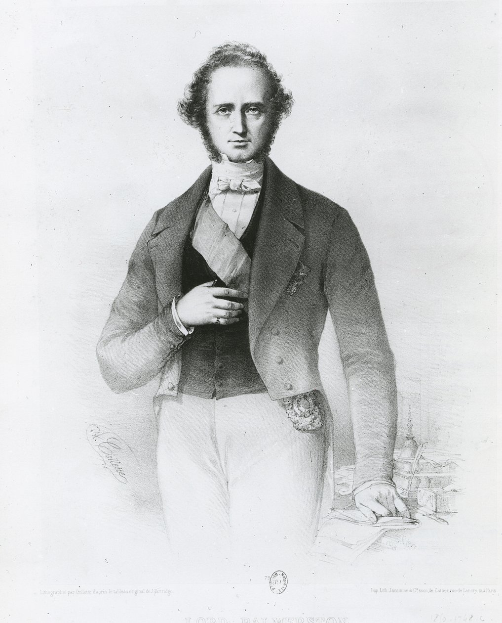 Porträt von Henry John Temple (1784-1865) Lord Palmerston, graviert von Collette von John Partridge