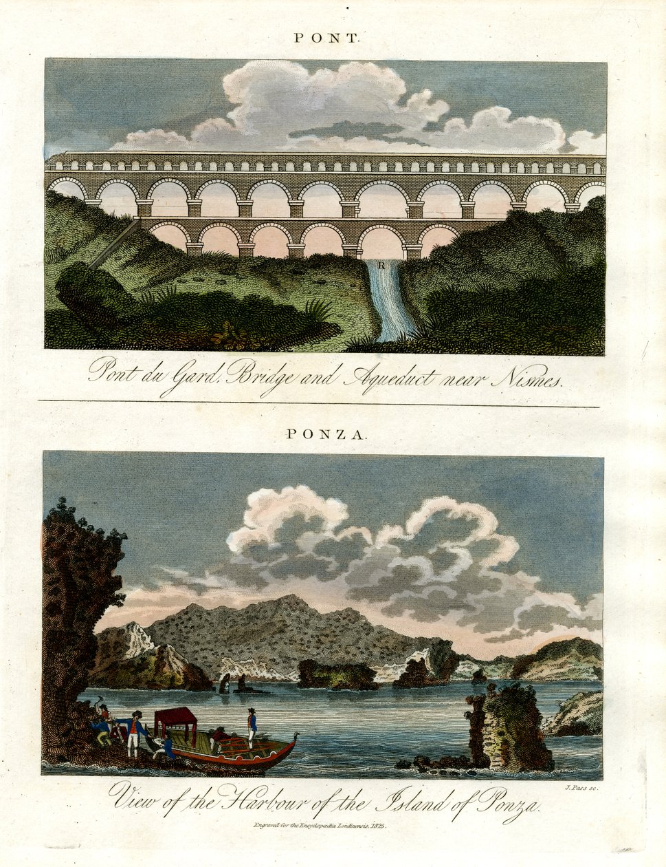 Historische Brücken - Pont du Gard und Hafen von Ponza von John Pass