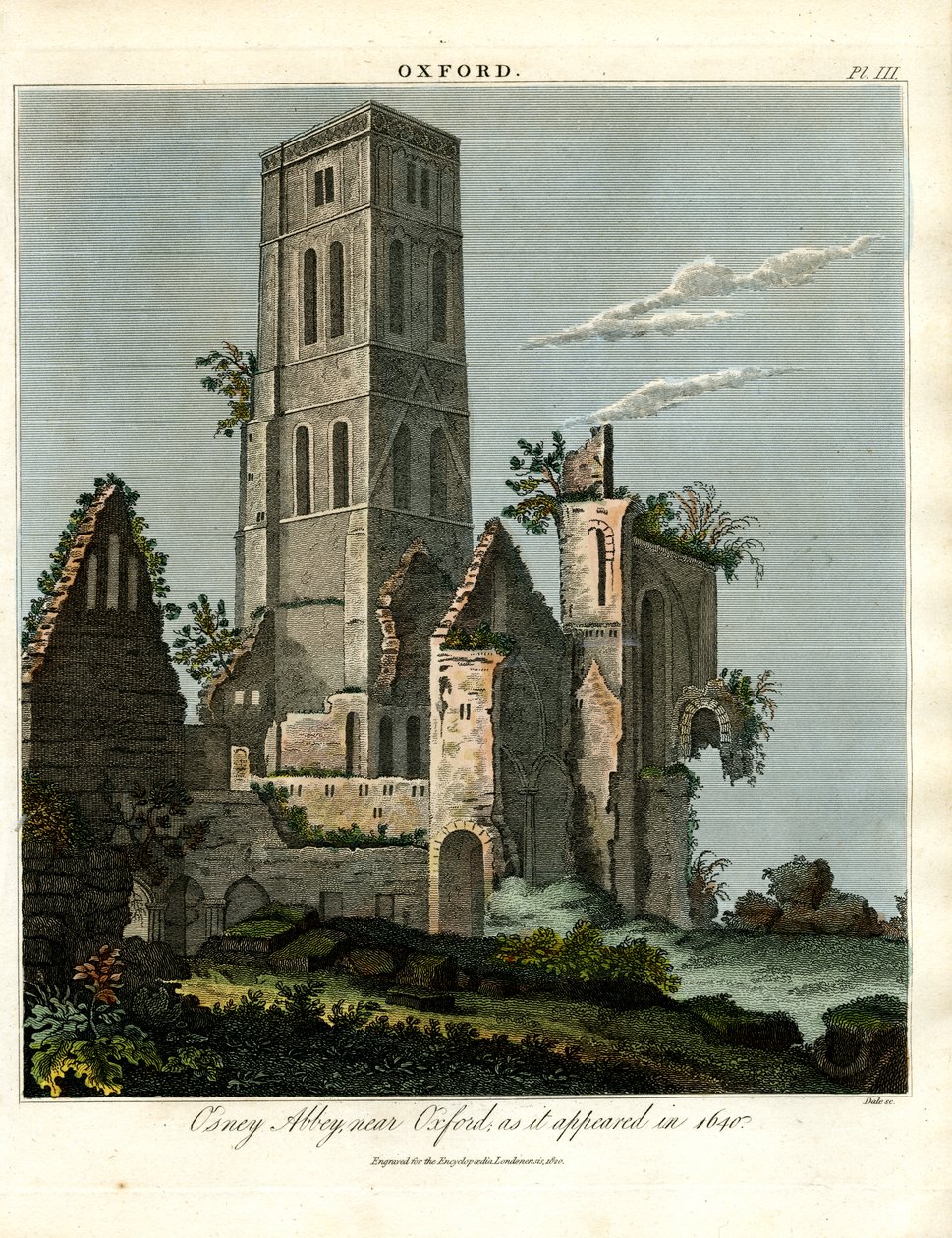 Osney Abbey bei Oxford im Jahr 1650 von John Pass