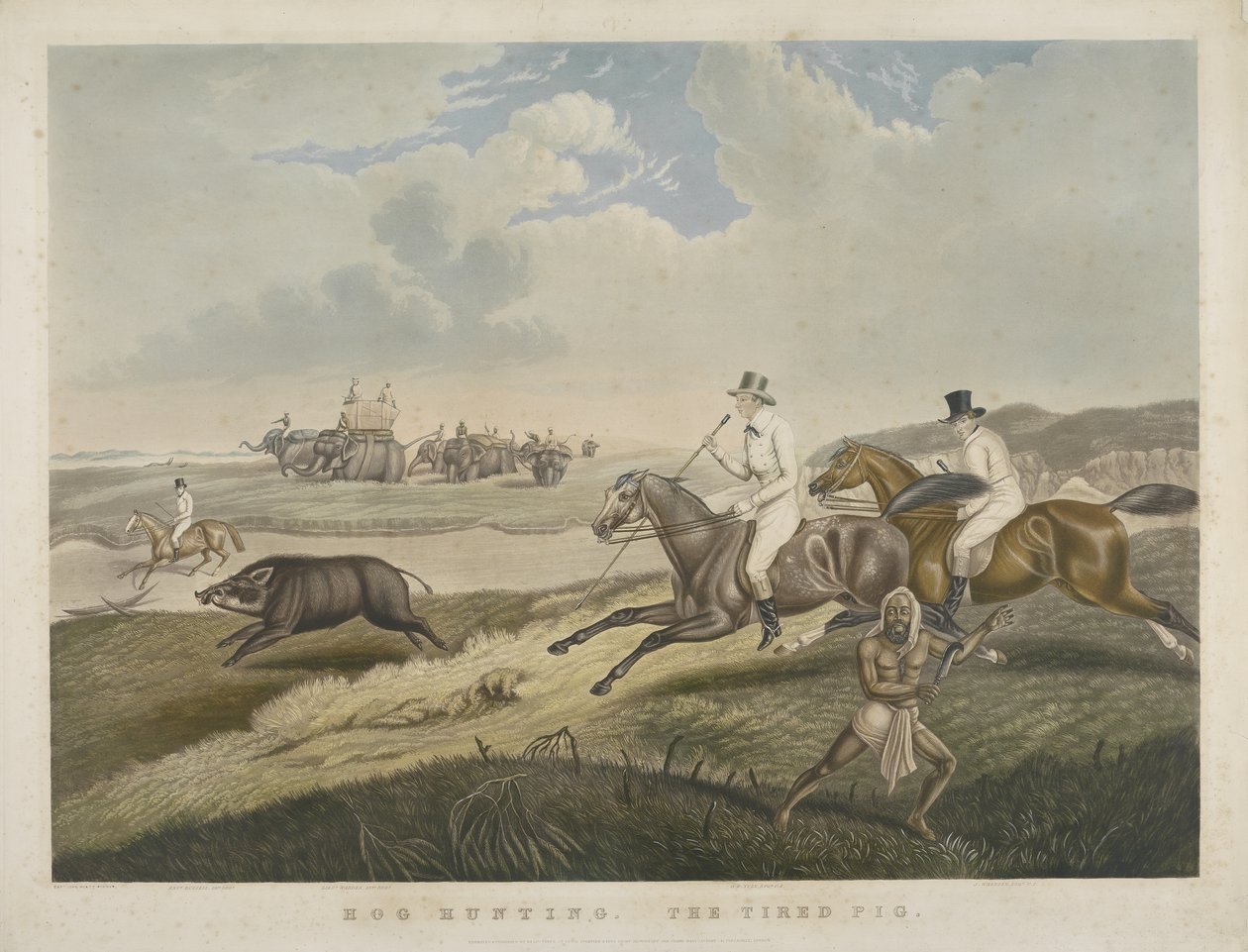Schweinejagd: Das müde Schwein, graviert von S.W. Fores (1785-1825) ca. 1840 von John Platt