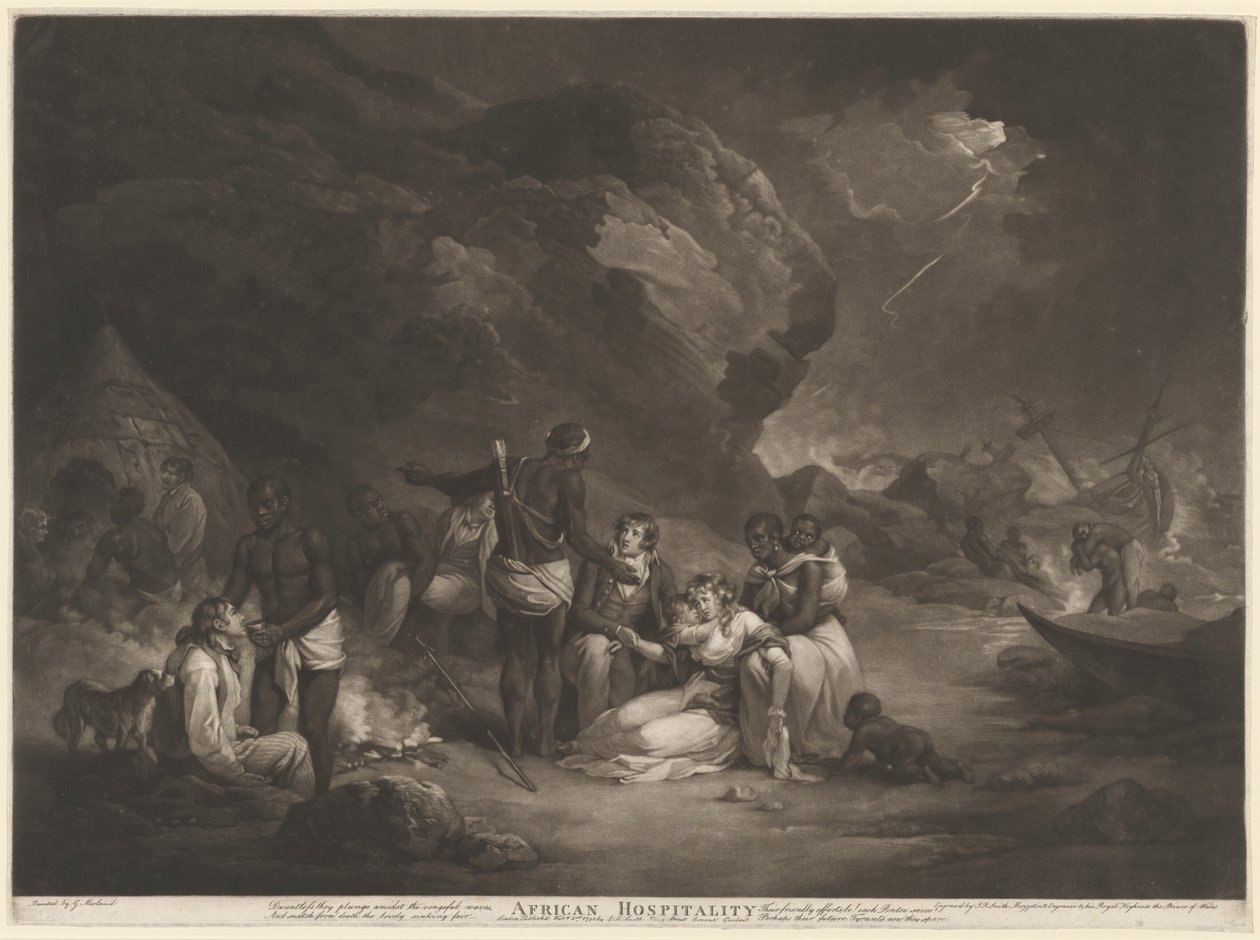 Afrikanische Gastfreundschaft, 1791 von John Raphael Smith