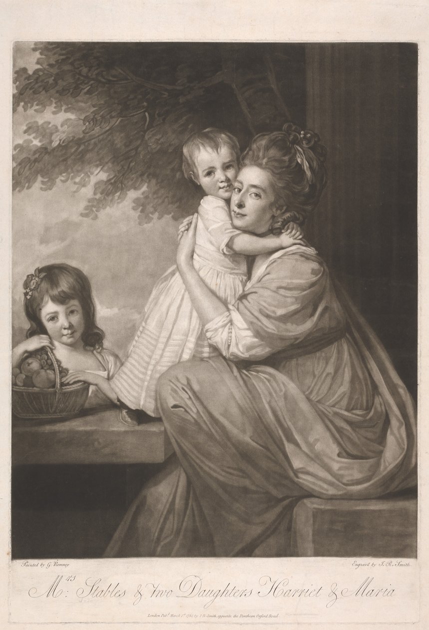 Frau Stables und ihre zwei Töchter Harriet und Maria von John Raphael Smith