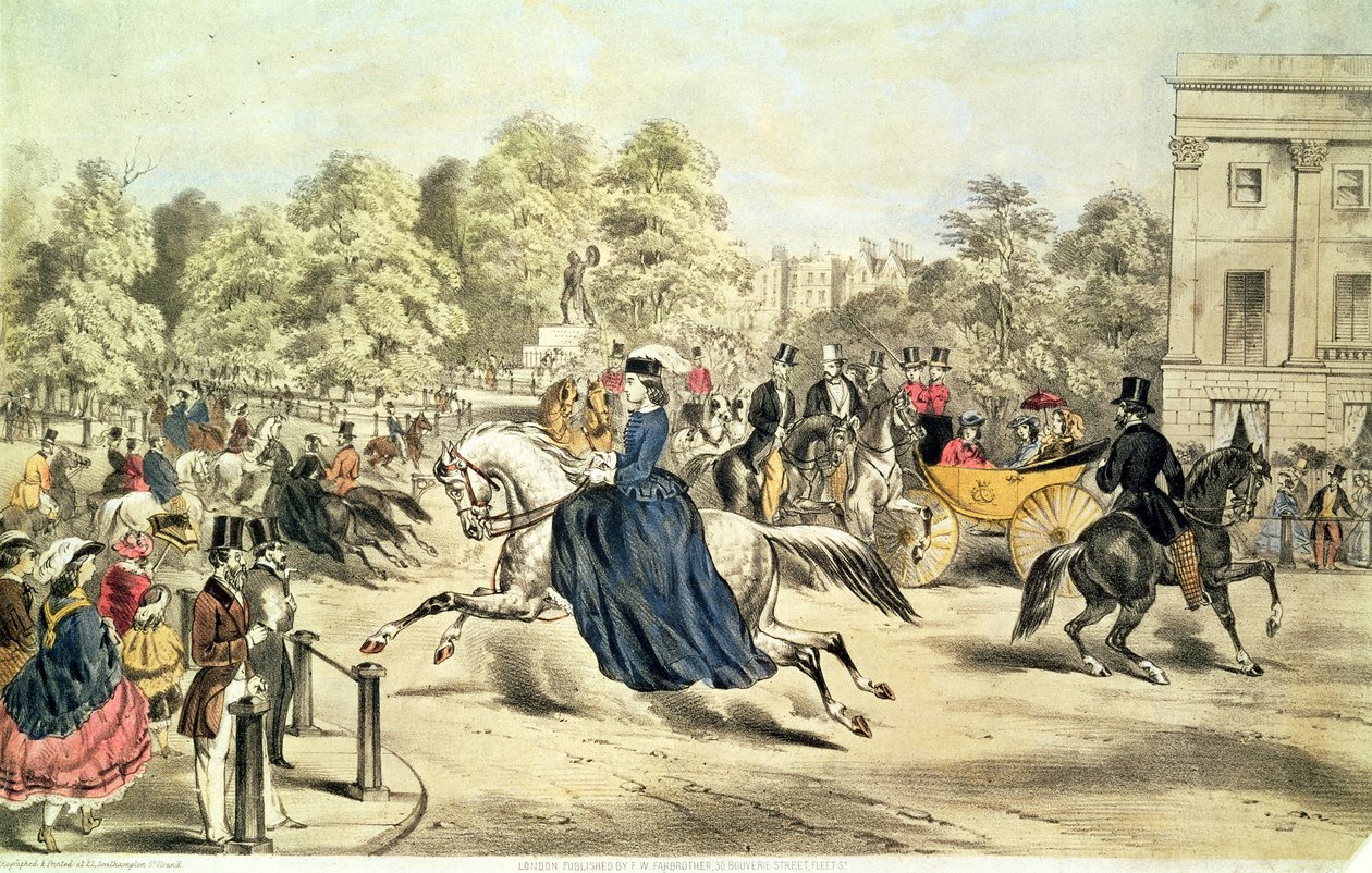 Reiten in Rotten Row, Hyde Park von John Ritchie: Kunstdruck
