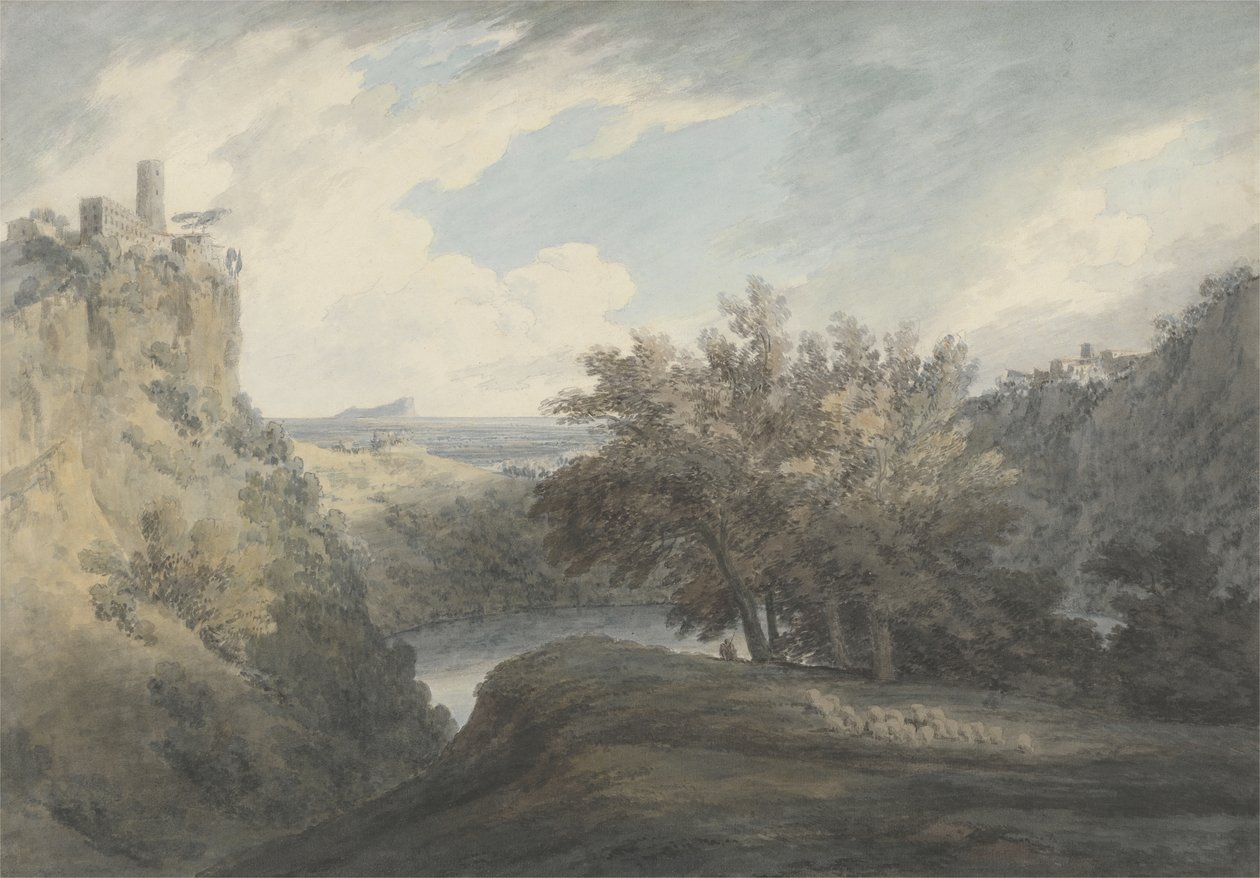 Der See von Nemi, ca. 1783-85 von John Robert Cozens