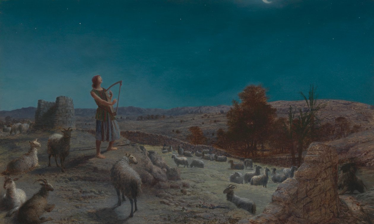 David, der zukünftige König von Israel, als Hirte in Bethlehem von John Rogers Herbert