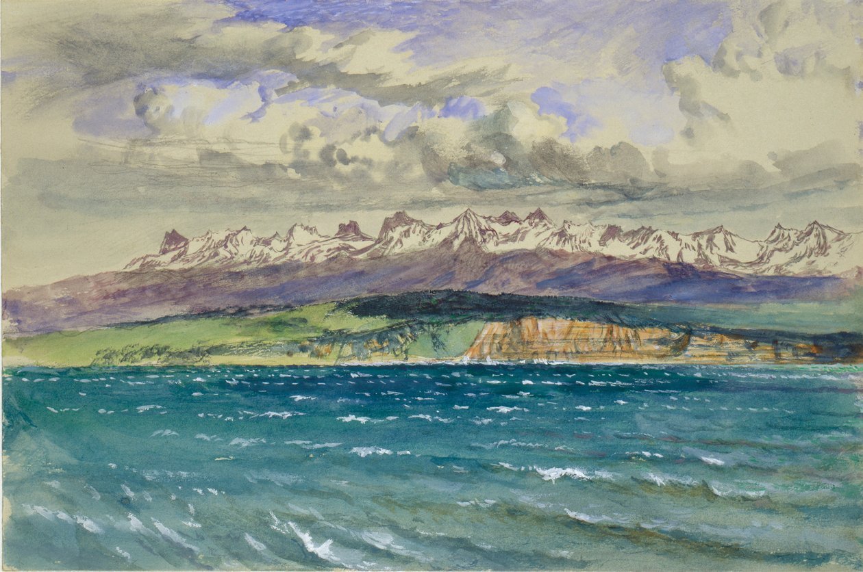 Nachmittag im Frühling, mit Südwind, in Neuchatel, 30. April 1869 von John Ruskin