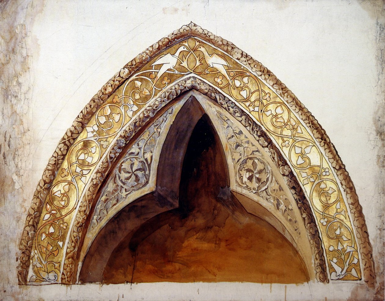 Edinburgh-Vorlesungsdiagramm: Verziertes gotisches Fenster mit Maßwerk von John Ruskin