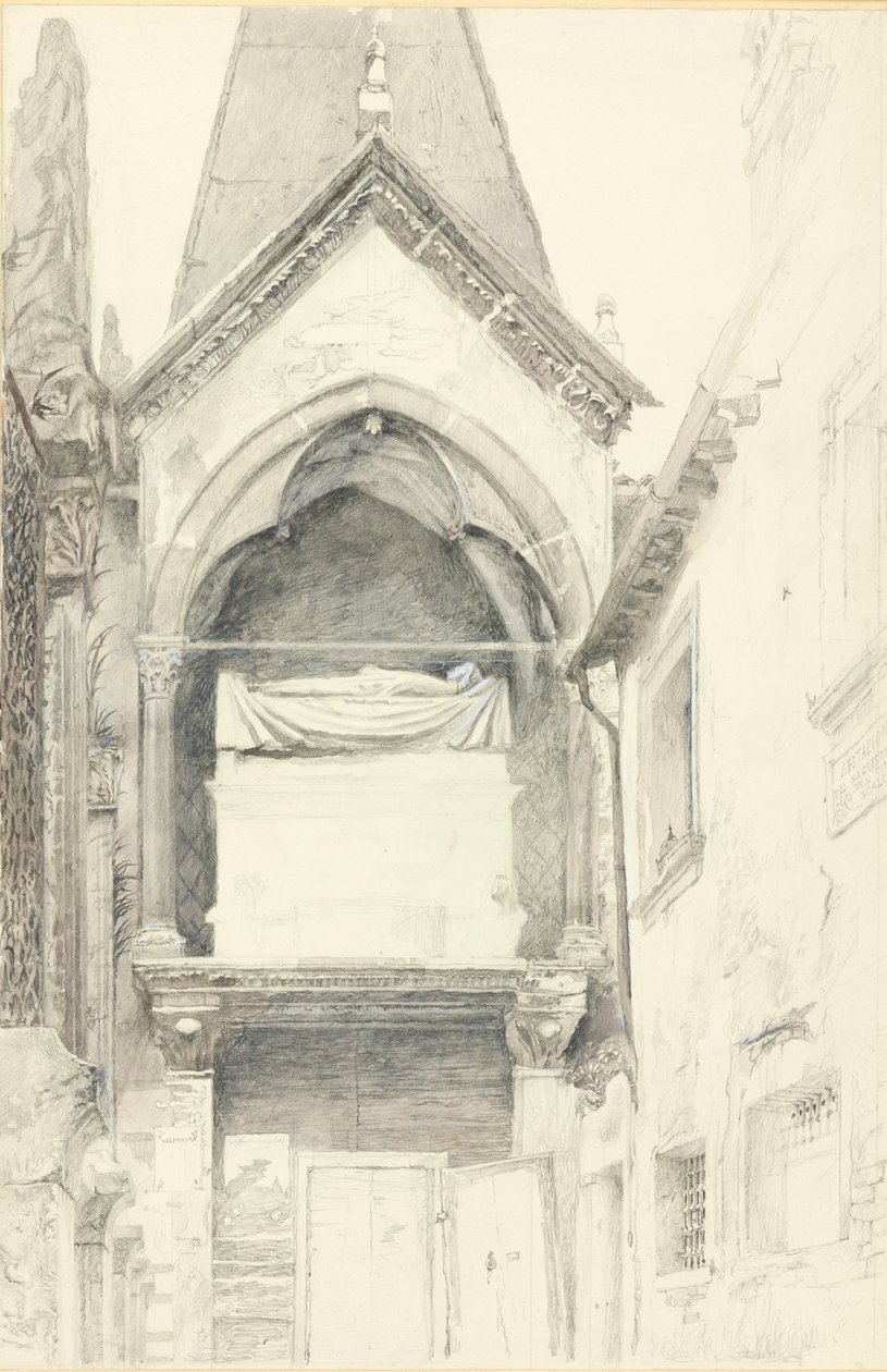 Das Grab von Cangrande I della Scala, Verona, 28. Mai - 29. Juni 1869 von John Ruskin