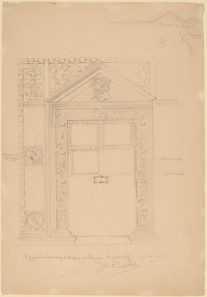 Byzantinisches Portal mit Dom, Rimini von John Russell Pope