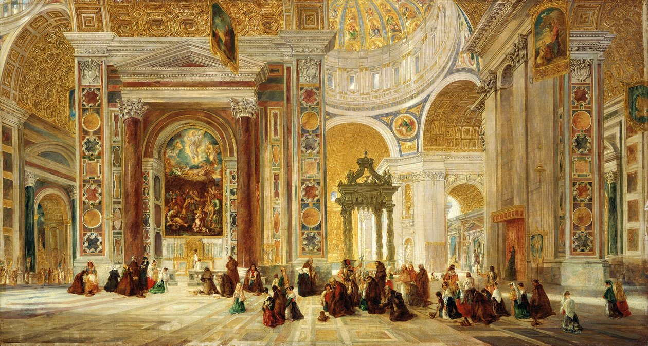Innenraum von St. Peter, Rom, 1824-1885 von John Scarlett Davis