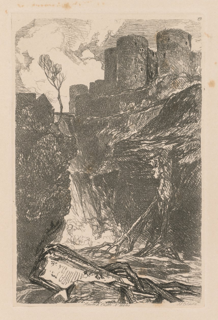 Liber Studiorum: Tafel 29, Harlech Castle, N. Wales von John Sell Cotman