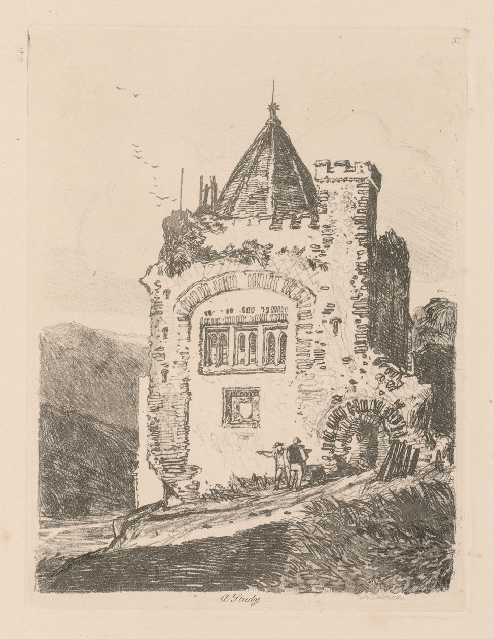 Liber Studiorum: Platte 37, Eine Studie, 1838 von John Sell Cotman