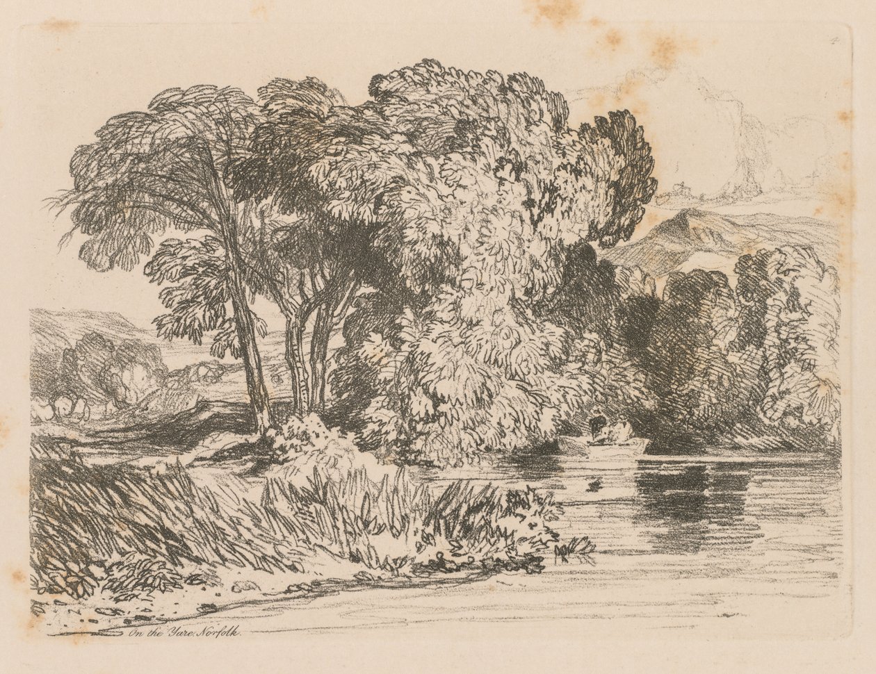 Liber Studiorum: Tafel 4, Blick auf den Yare, Norfolk von John Sell Cotman