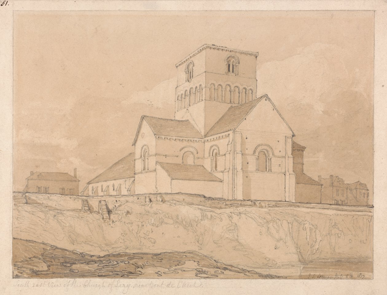Südostansicht der Kirche von Lery, in der Nähe von Pont-de-l