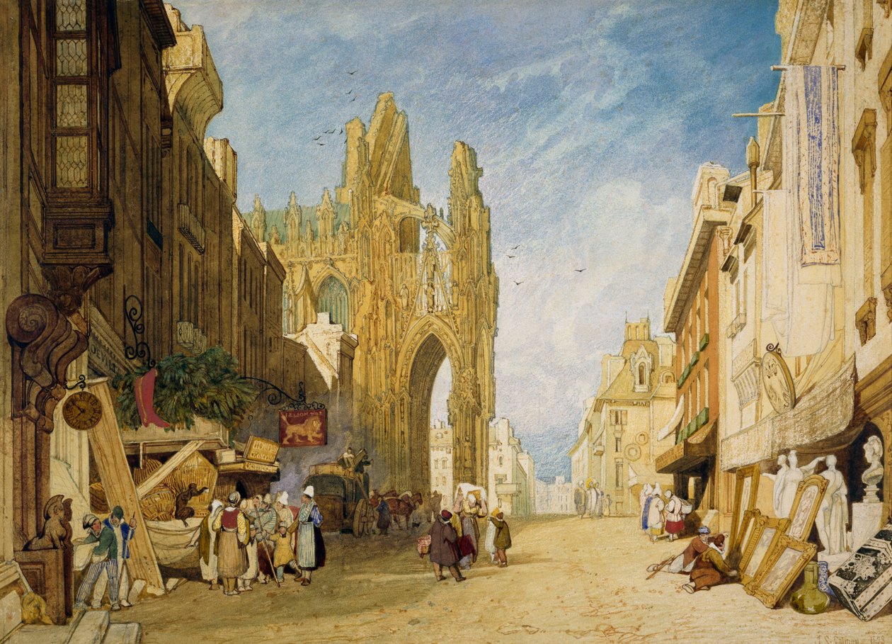 Straßenszene in Alençon, Normandie von John Sell Cotman