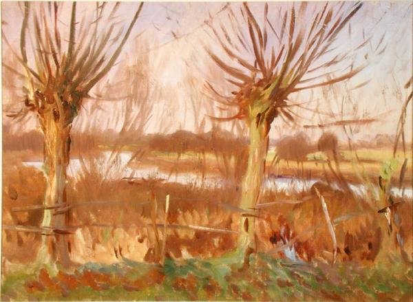 Landschaft mit Bäumen, Calcot-on-the-Thames, ca. 1888 von John Singer Sargent