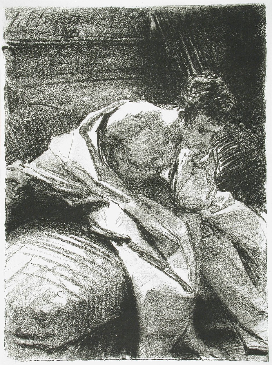 Studie eines sitzenden jungen Mannes von John Singer Sargent