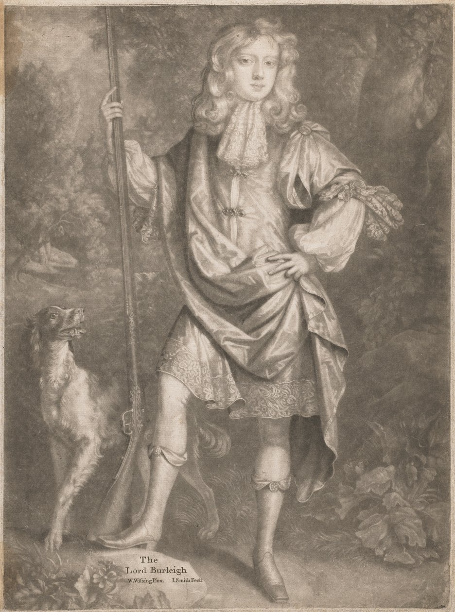 Der junge Lord Burleigh mit einer Waffe und einem Spaniel von John Smith