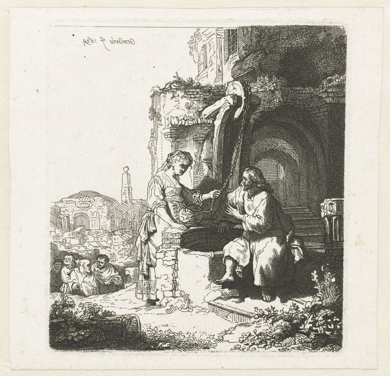 Christus und die Frau von Samaria unter Ruinen von John Smith of Chichester